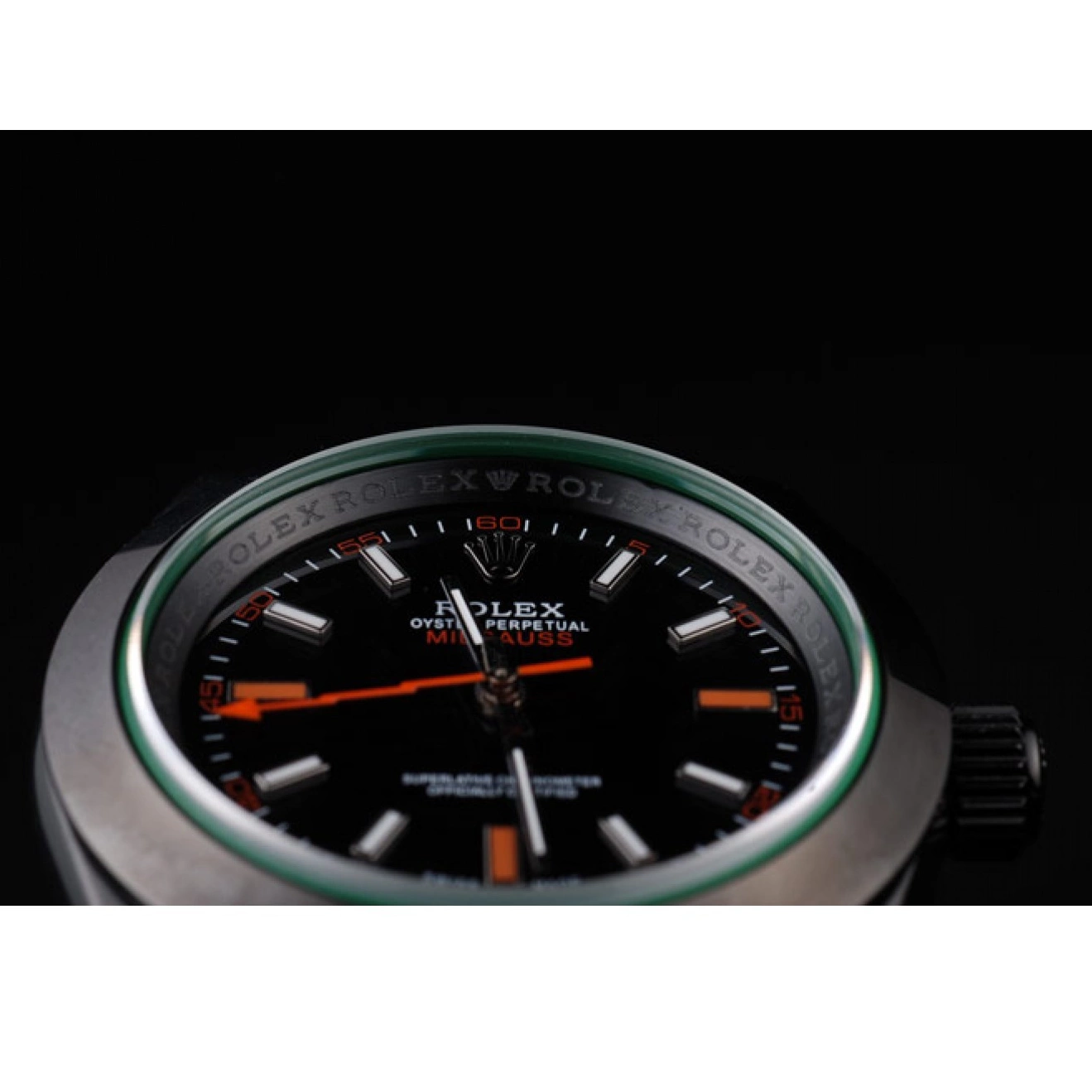 Aaa replica watch Green Pro-Hunter Milgauss Saphire Rolex Dial Tinted Black 0519